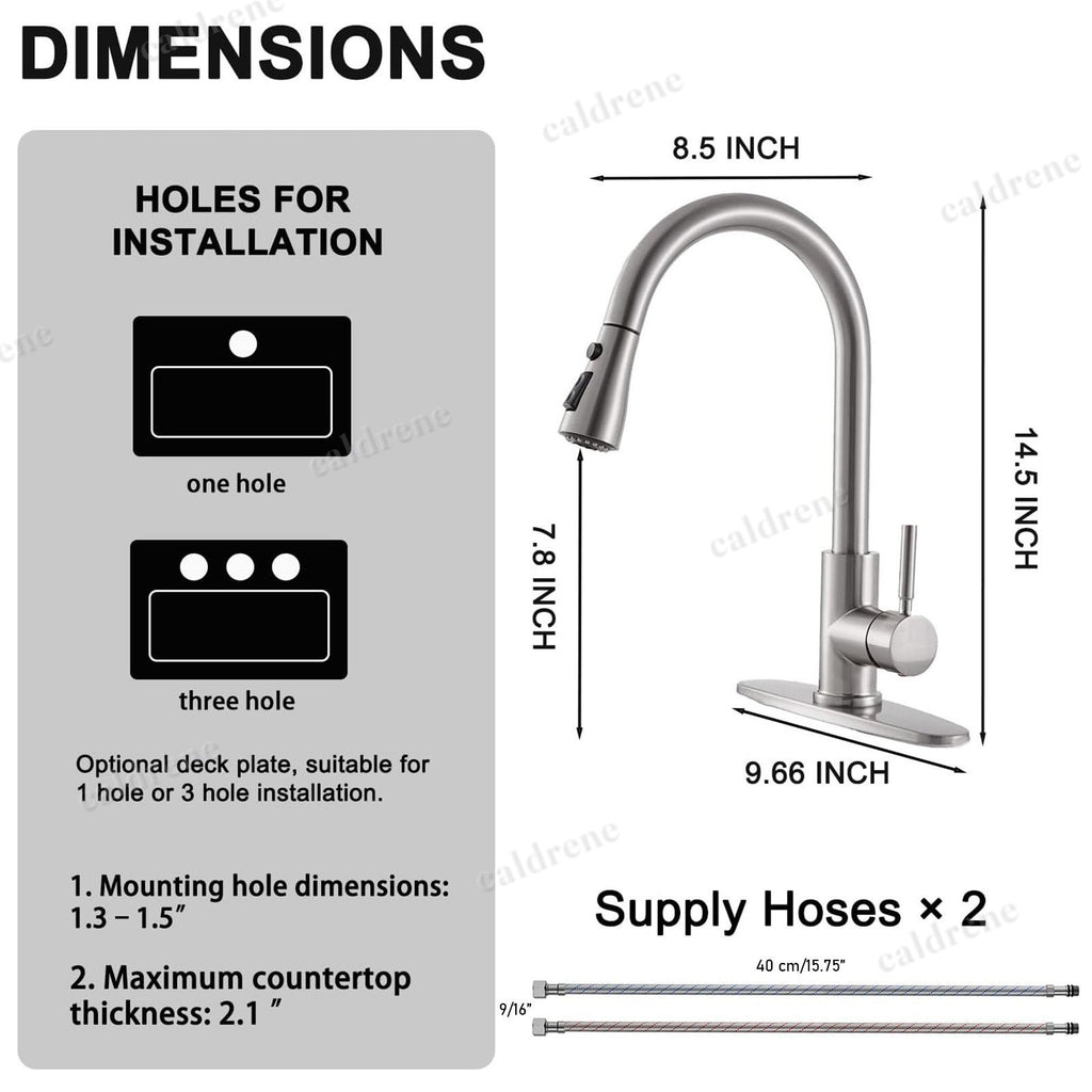 Pull-Down Sprayer Kitchen Faucet, Brushed Nickel Single Handle – view 3