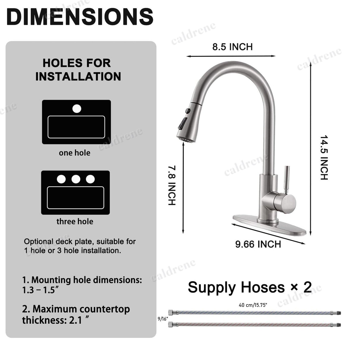 Pull-Down Sprayer Kitchen Faucet, Brushed Nickel Single Handle – view 3
