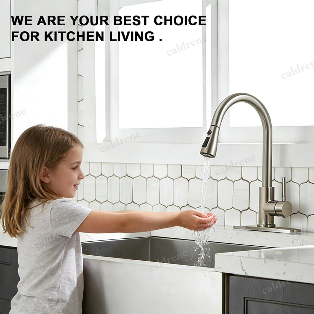 Pull-Down Sprayer Kitchen Faucet, Brushed Nickel Single Handle – view 7
