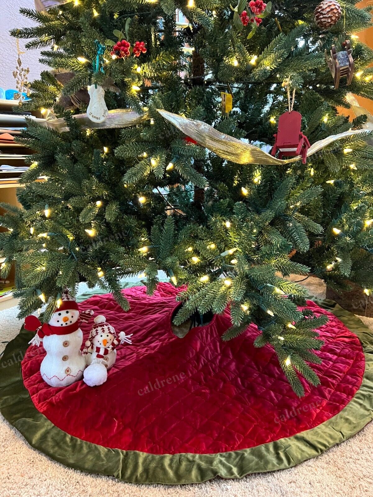 Quilted Velvet Christmas Tree Skirt – view 7