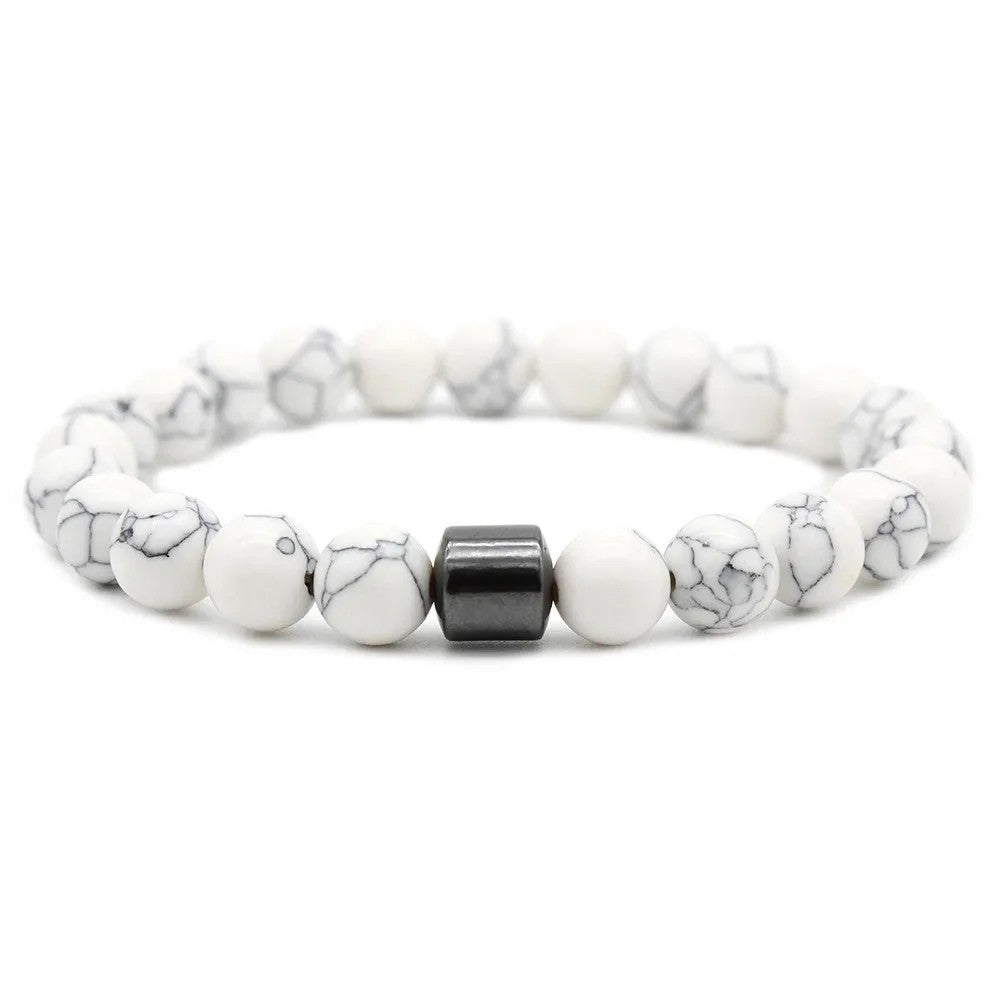 Quit Smoking Stop Smoking Bracelet Anti-anxiety Men Women Natural Stone Bracelet – A6245-White Turquois