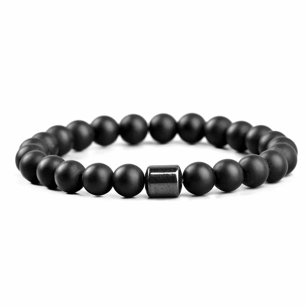 Quit Smoking Stop Smoking Bracelet Anti-anxiety Men Women Natural Stone Bracelet – A6245-Black Shine