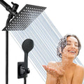 Rain Shower Head with Handheld Spray Combo, 8 Inch Black