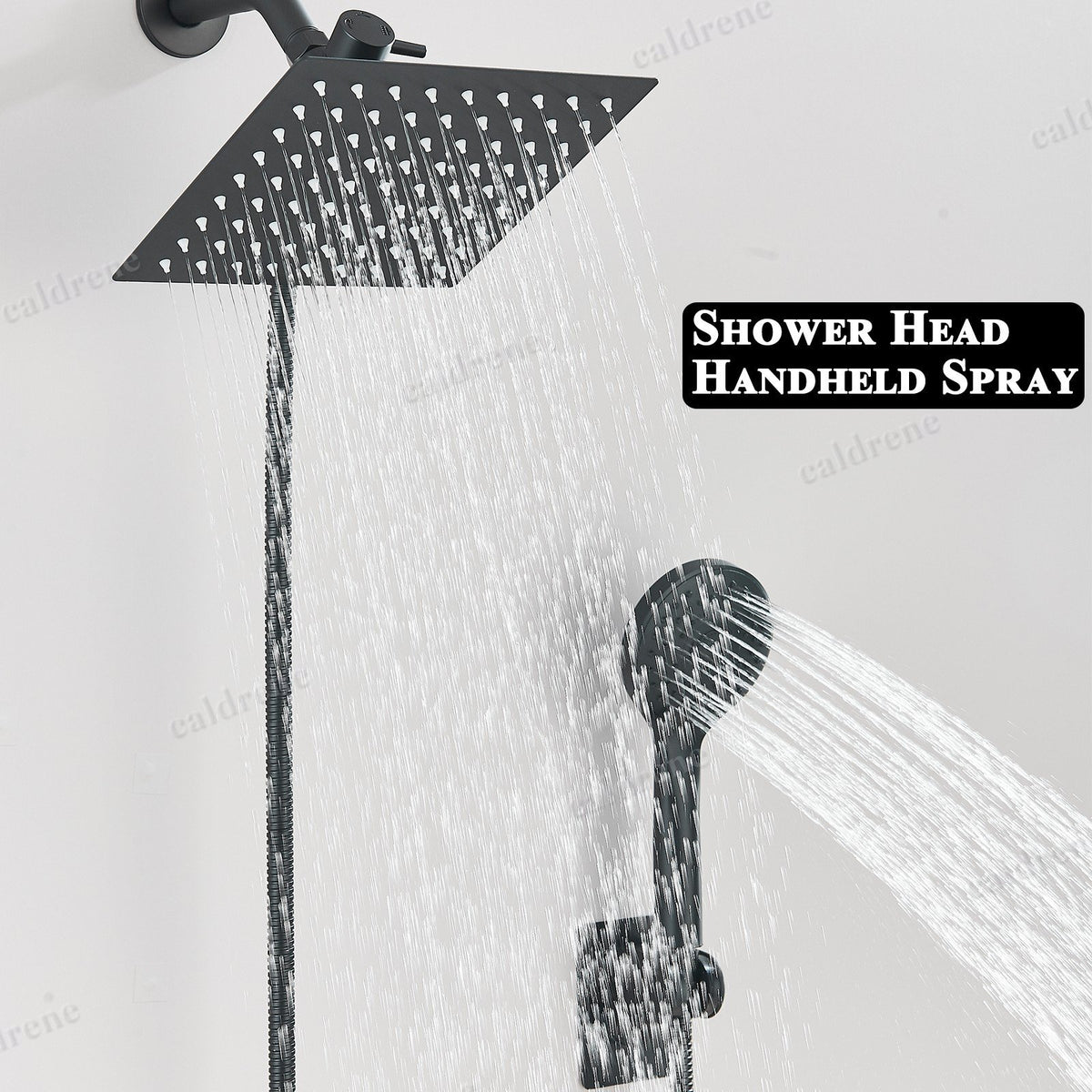 Rain Shower Head with Handheld Spray Combo, 8 Inch Black – view 5