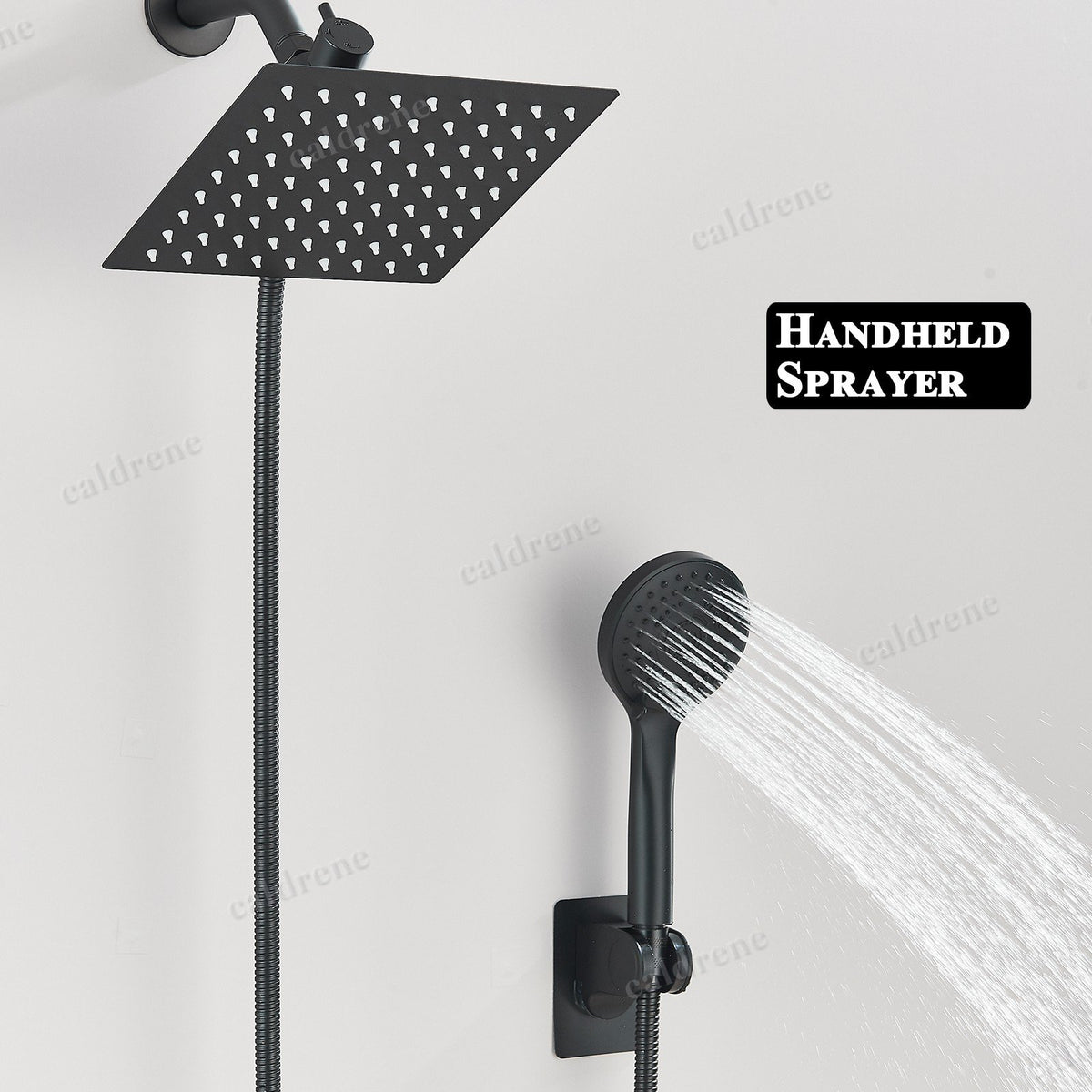 Rain Shower Head with Handheld Spray Combo, 8 Inch Black – view 7