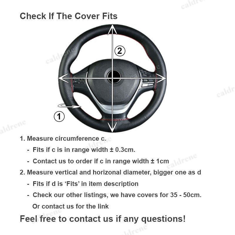 Real Cow Leather DIY Steering Wheel Cover for 37-38cm Wheels – view 5