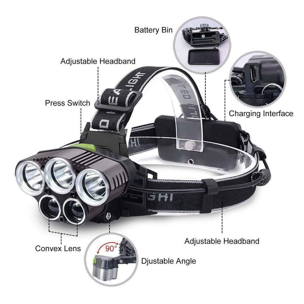 Rechargeable 5-LED Headlamp