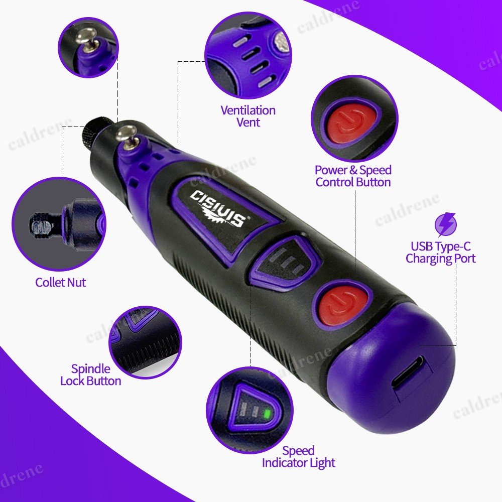 Rechargeable Cordless Rotary Tool Kit 3 Speeds with 82 Accessories – view 10