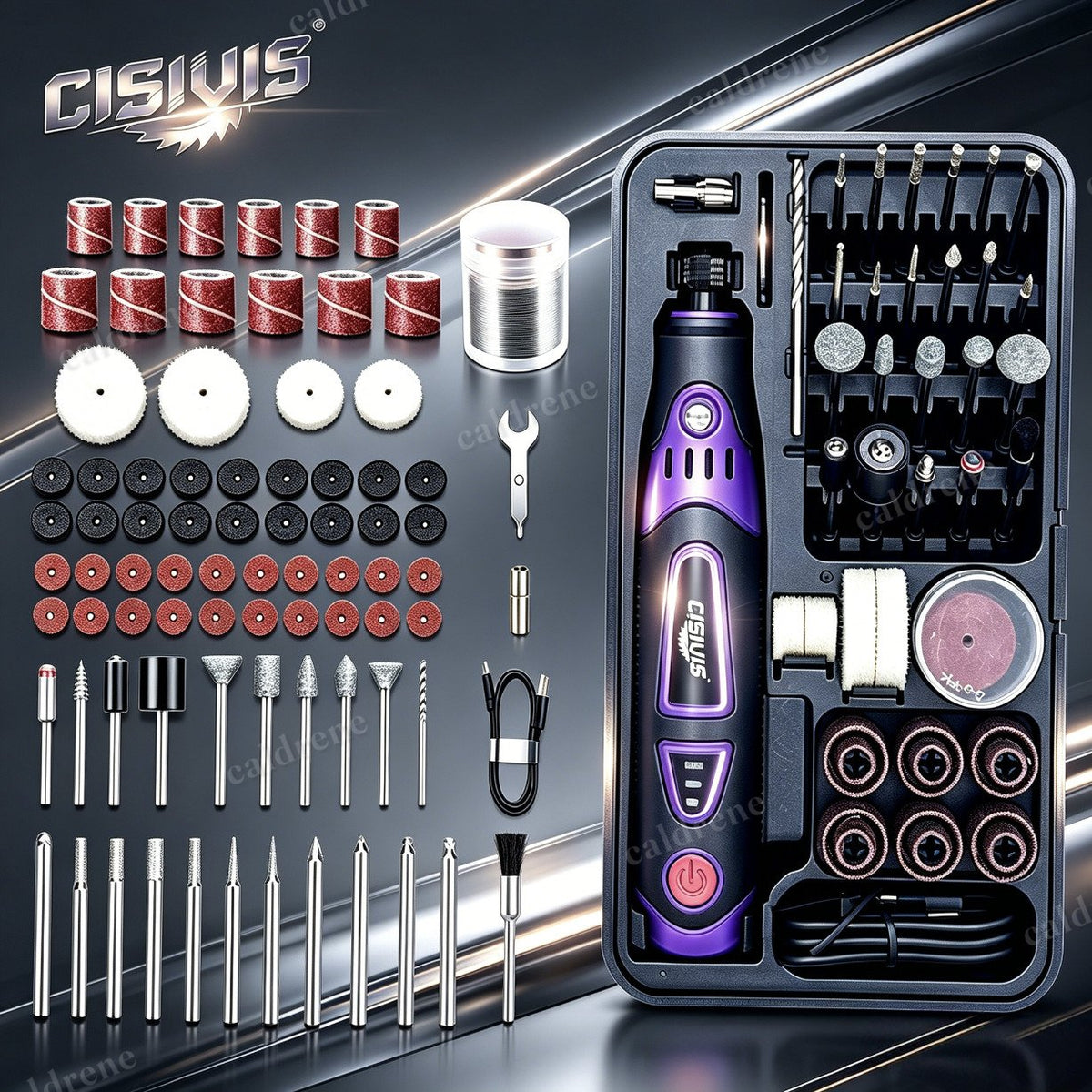 Rechargeable Cordless Rotary Tool Kit 3 Speeds with 82 Accessories – view 2