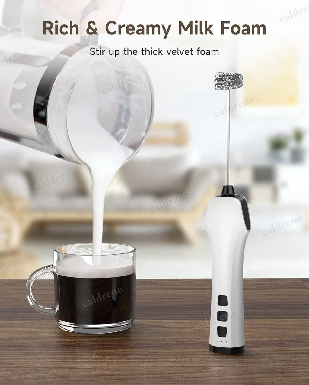 Rechargeable Electric Whisk and Milk Frother, 3 Heads – view 5