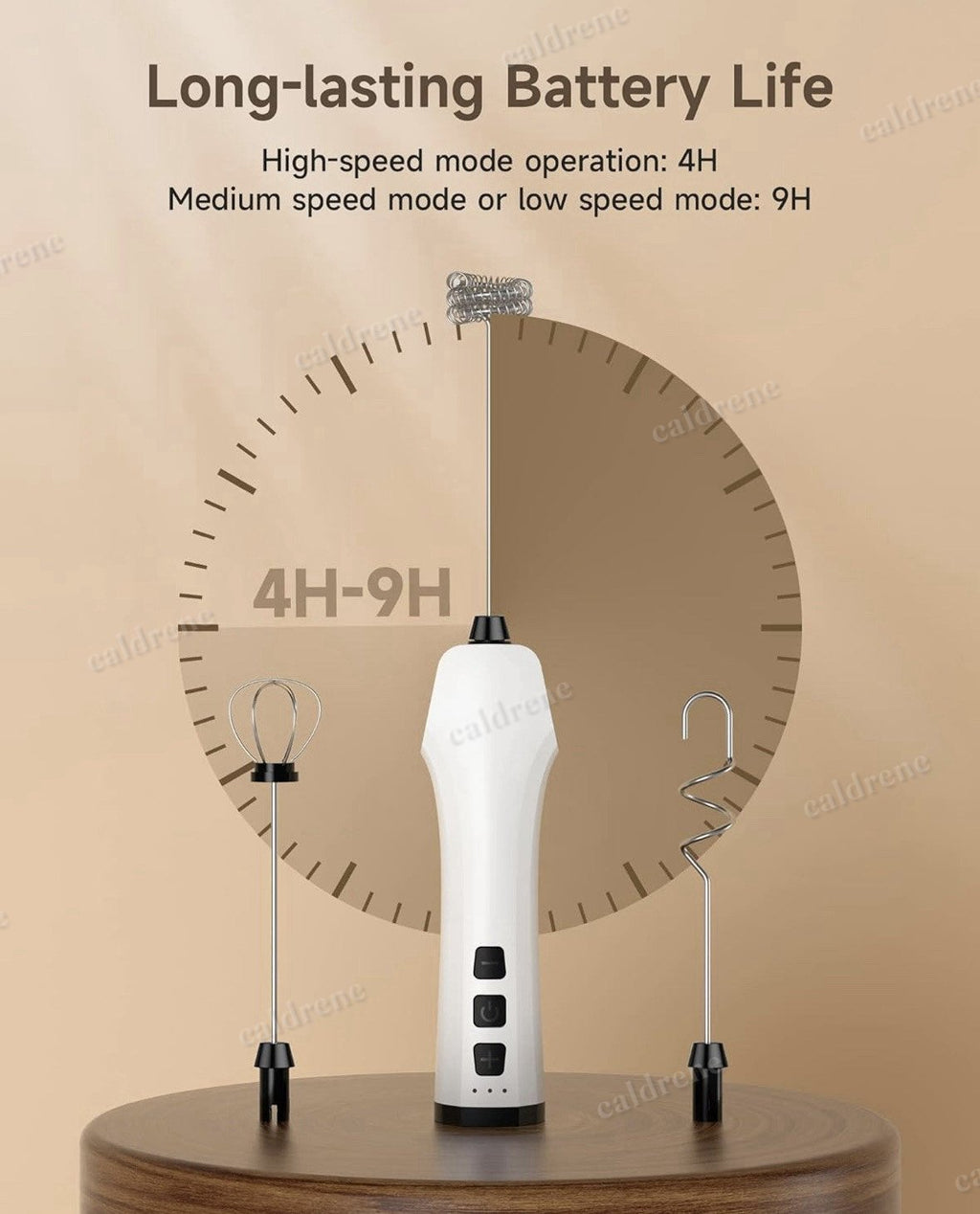 Rechargeable Electric Whisk and Milk Frother, 3 Heads – view 6