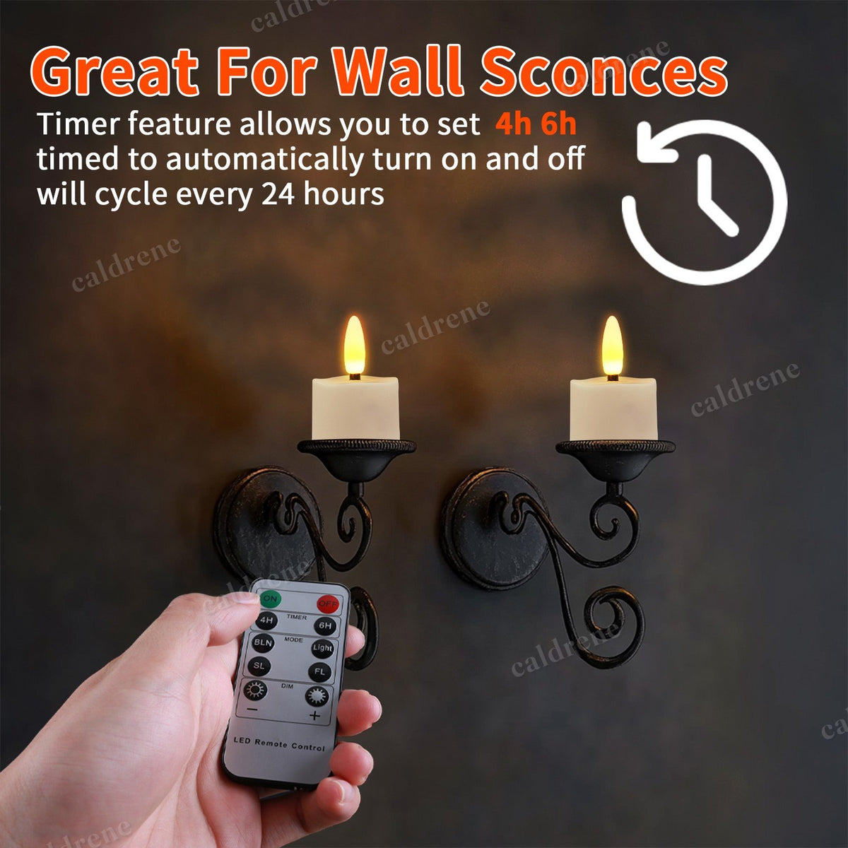 Rechargeable Flickering LED Tea Lights with Timer Remote, 6 Pack – view 6