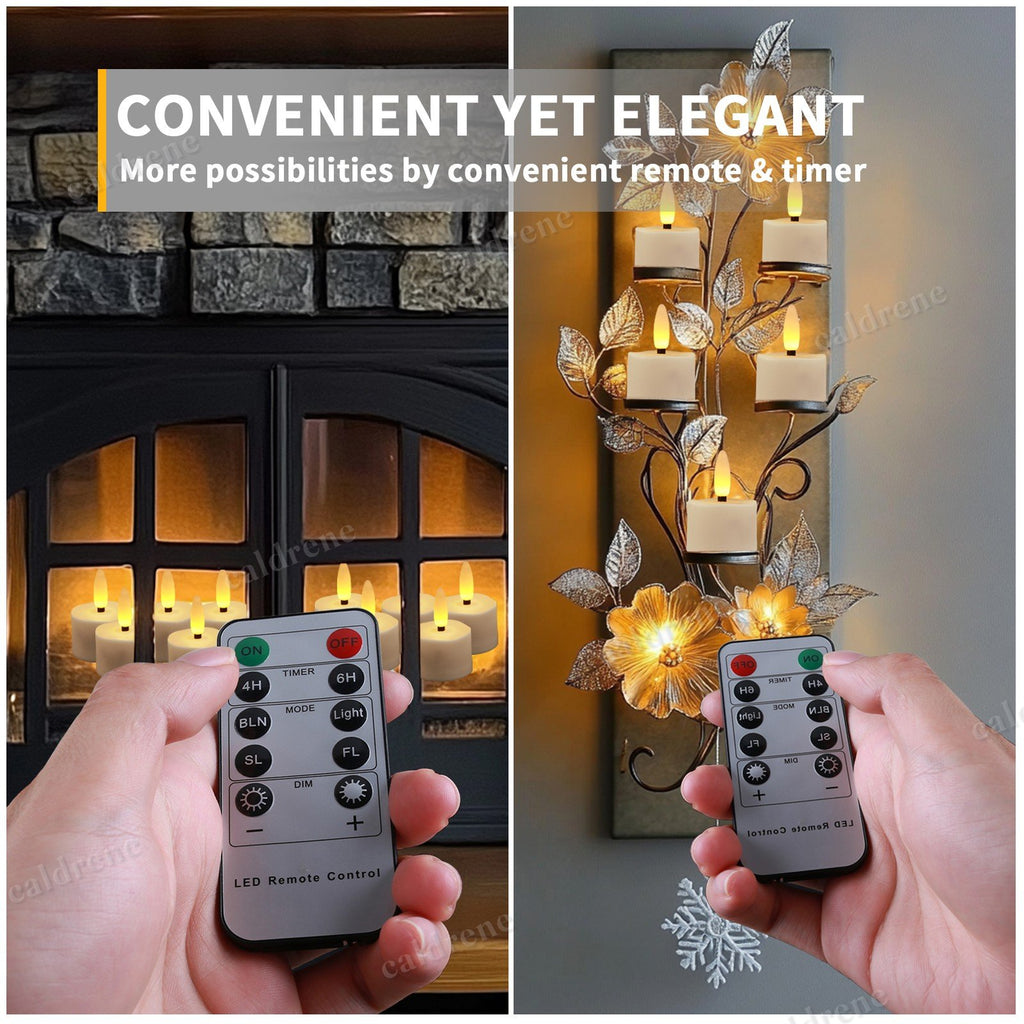 Rechargeable Flickering LED Tea Lights with Timer Remote, 6 Pack – view 7