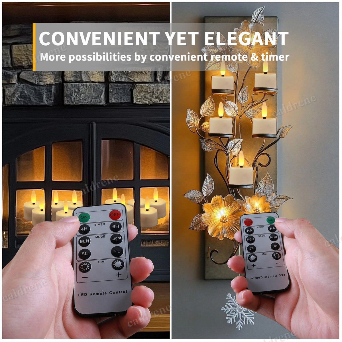 Rechargeable Flickering LED Tea Lights with Timer Remote, 6 Pack – view 7