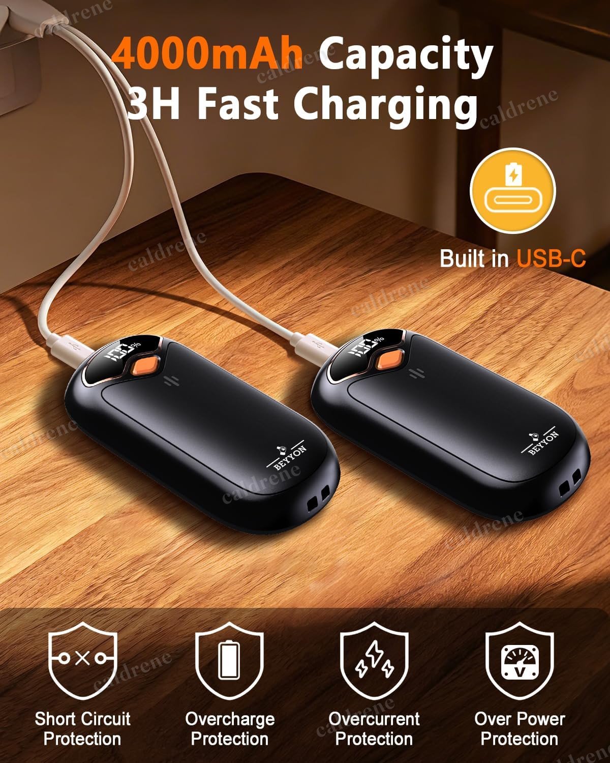 Rechargeable Hand Warmers with LED Display, 2 Pack – view 6