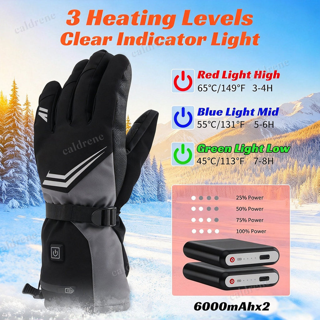 Rechargeable Heated Gloves, 6000mAh, 3 Heat Settings – view 2
