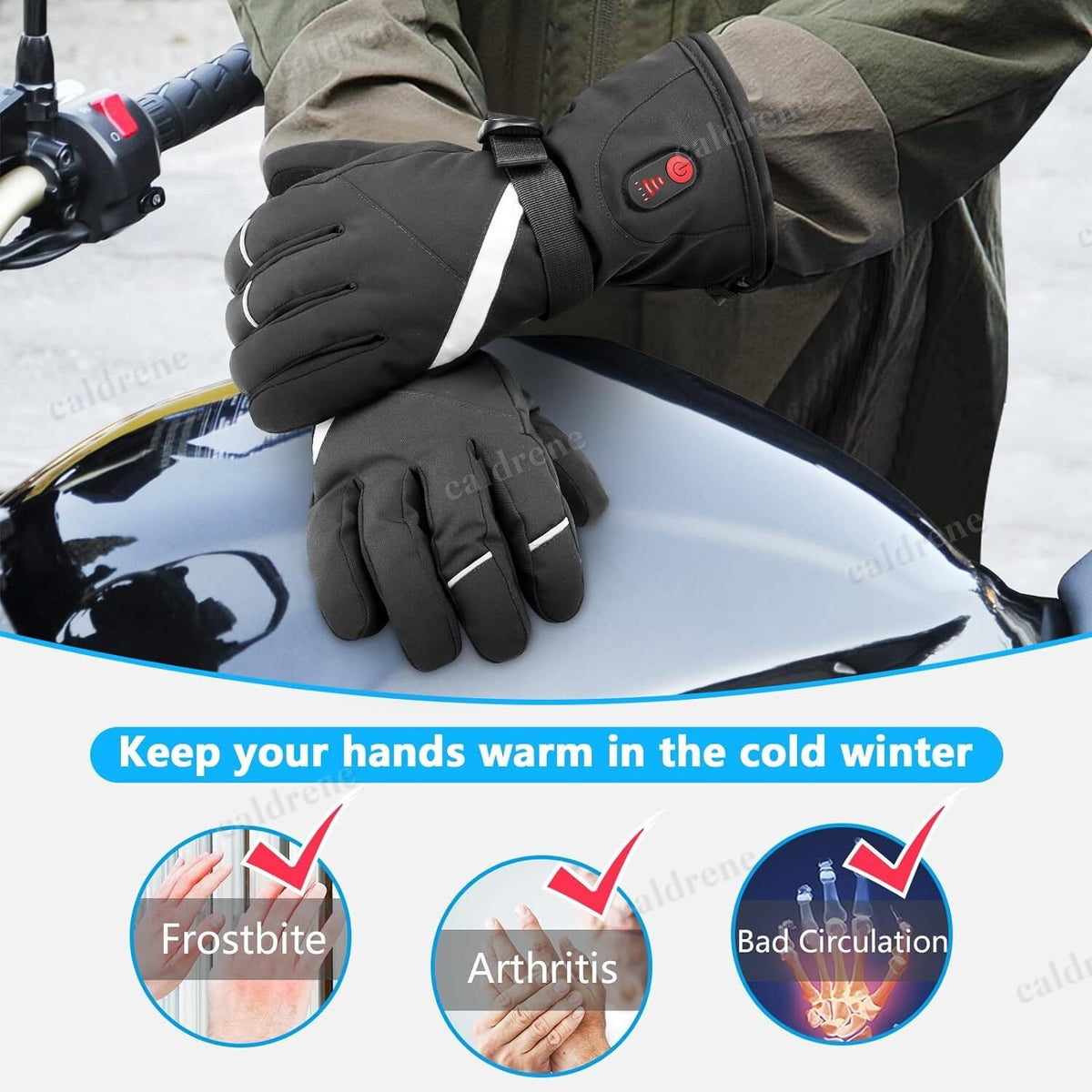 Rechargeable Heated Gloves, Windproof – view 6