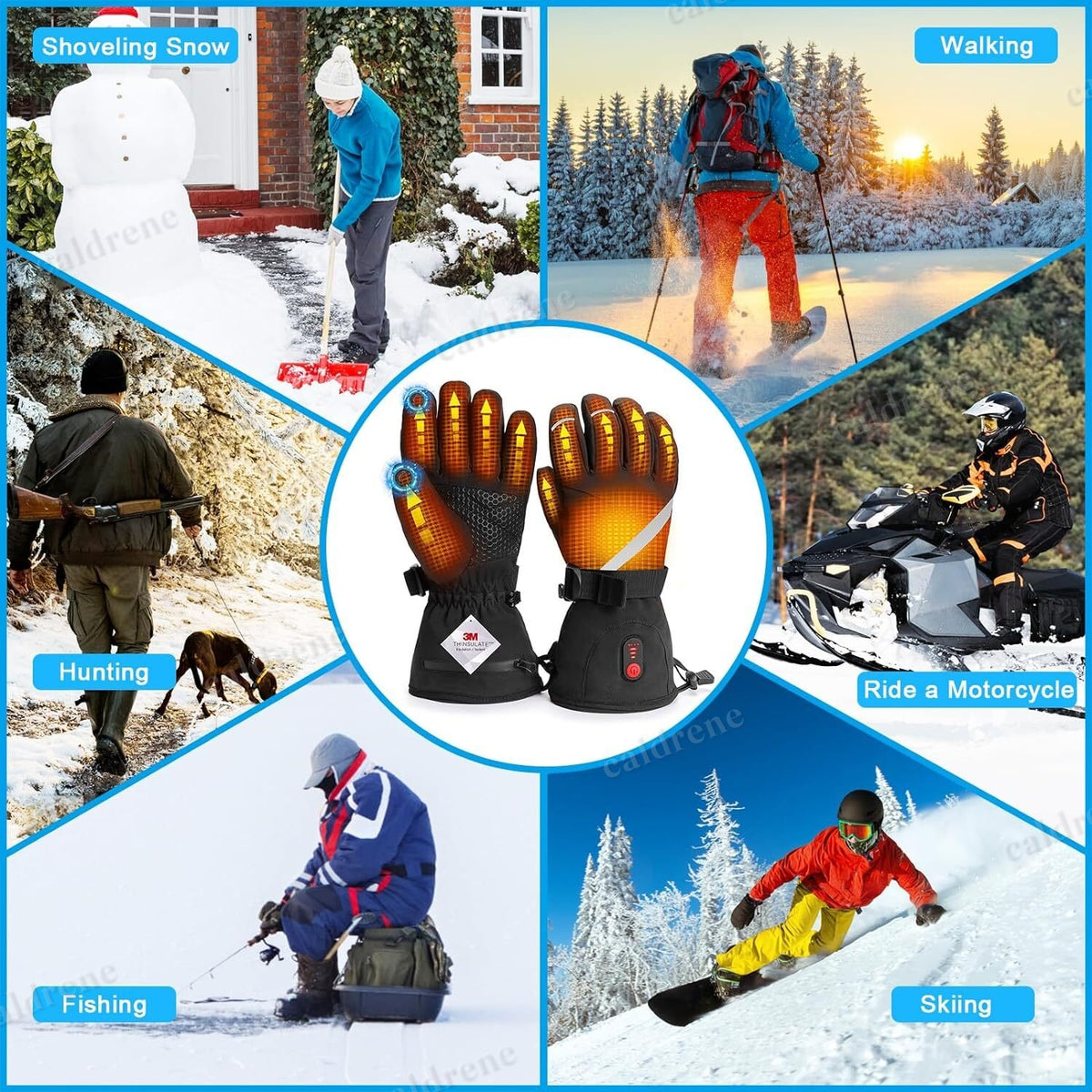 Rechargeable Heated Gloves, Windproof – view 8