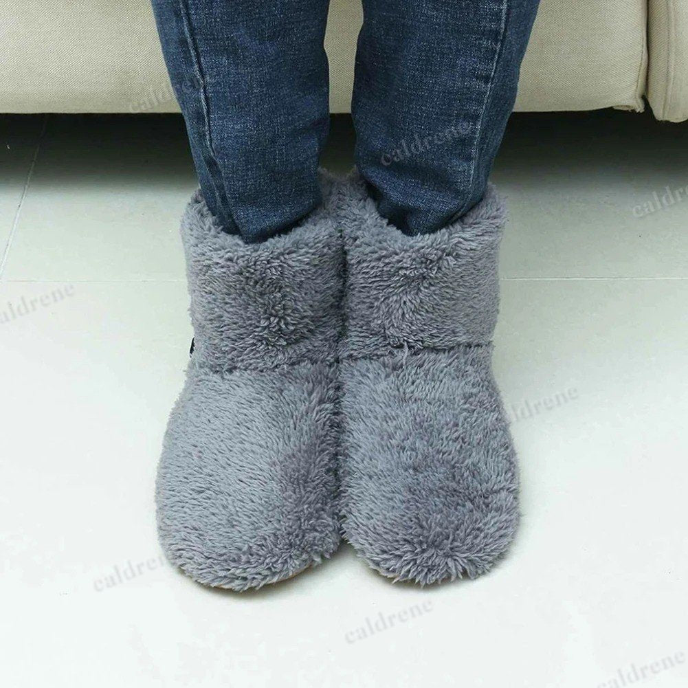 Rechargeable Heated Plush Slippers USB Foot Warmer – view 2