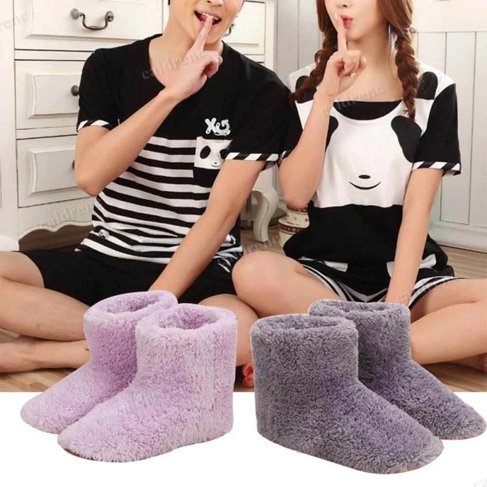 Rechargeable Heated Plush Slippers USB Foot Warmer – view 4