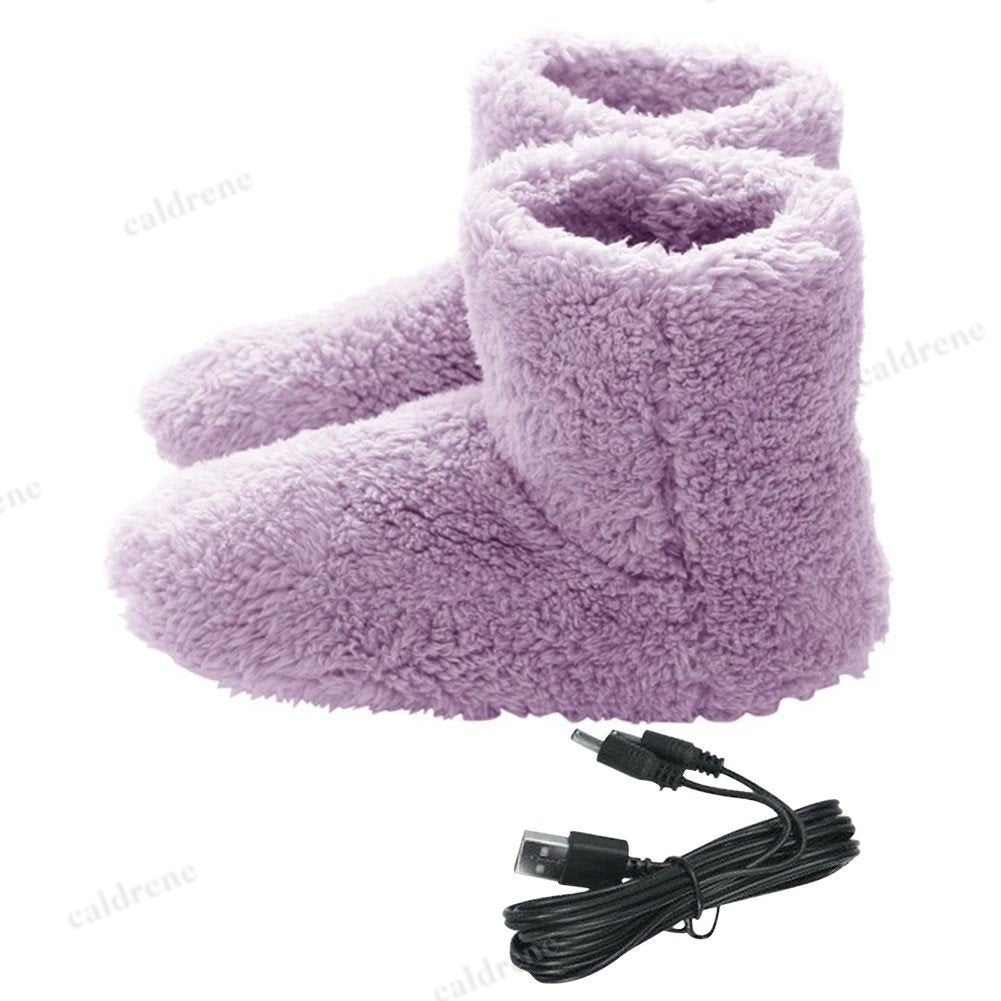 Rechargeable Heated Plush Slippers USB Foot Warmer – view 8