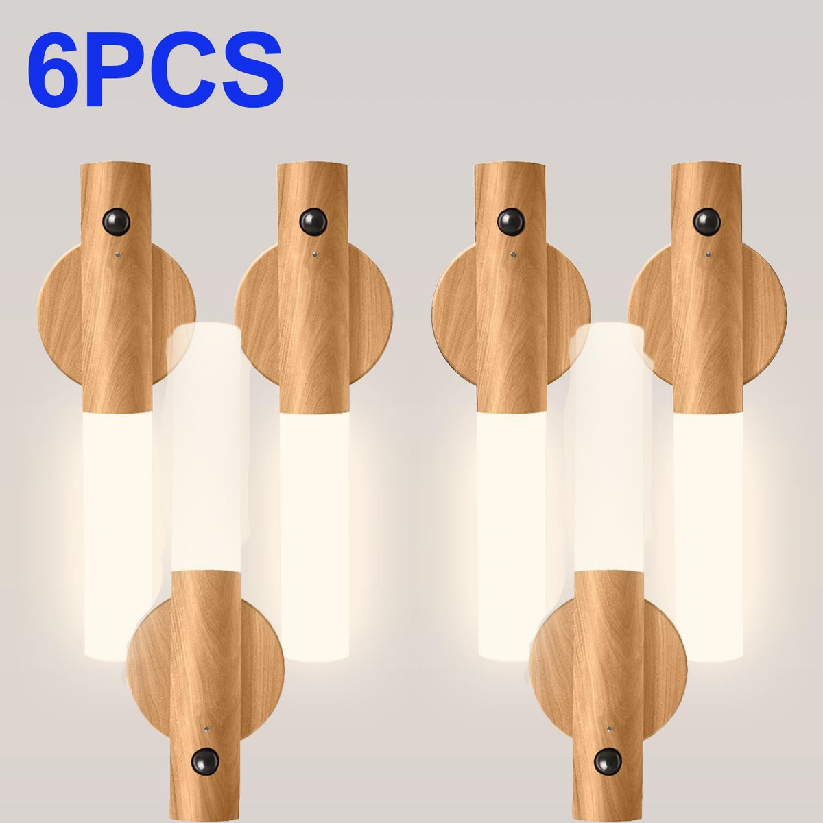 Rechargeable Motion Sensor Magnetic LED Wall Sconces, 6 Pack