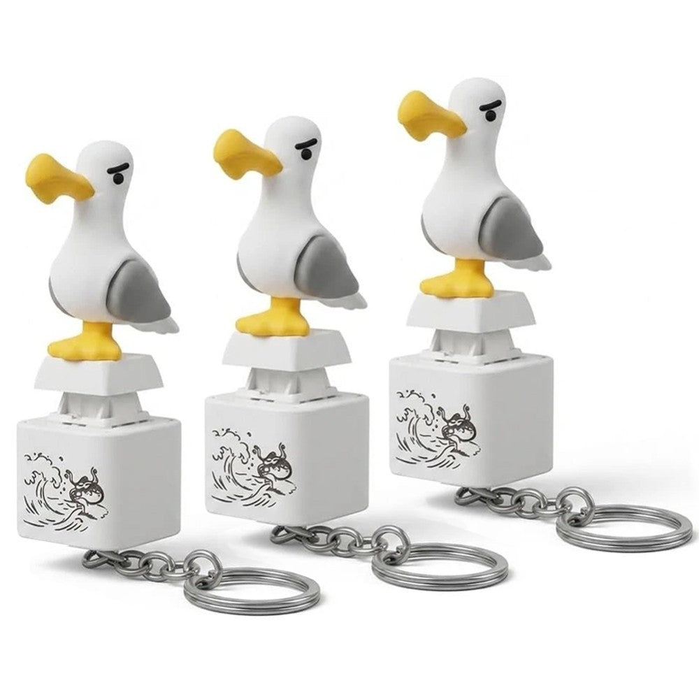 Rechargeable Seagull Mine Keychain Button with Sound Keyboard Clicker Fidget Toy – 3PCS Keychain
