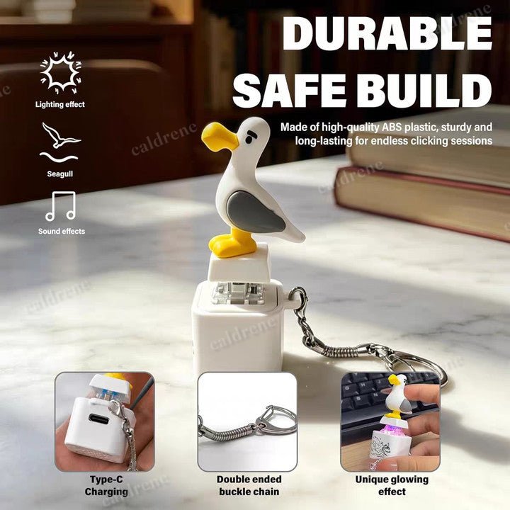 Rechargeable Seagull Mine Keychain Button with Sound Keyboard Clicker Fidget Toy – view 7