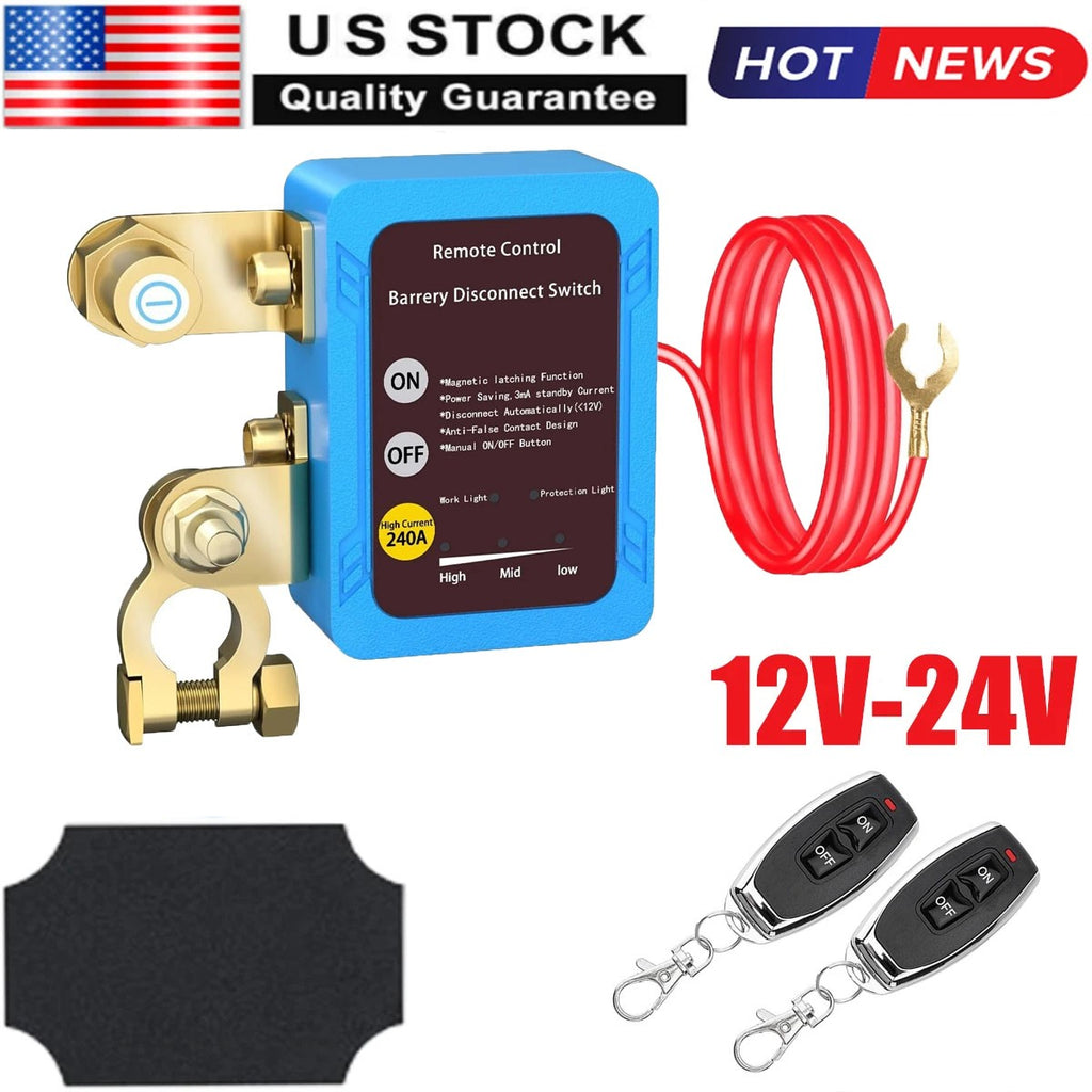 Remote Battery Disconnect Switch 12V 24V 240A