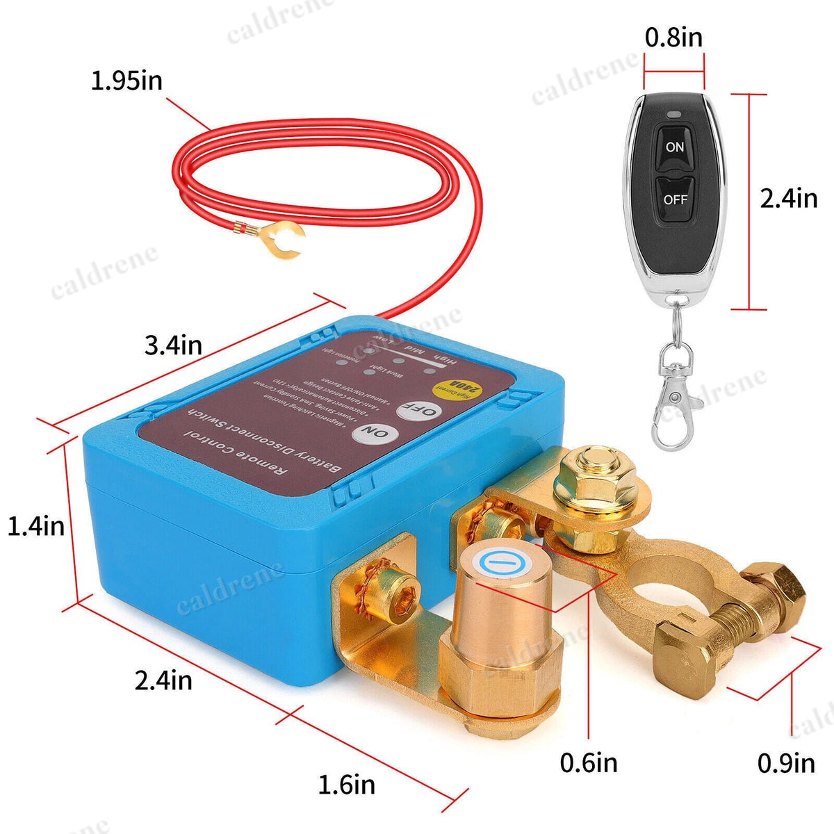 Remote Battery Disconnect Switch 12V 24V 240A – view 2