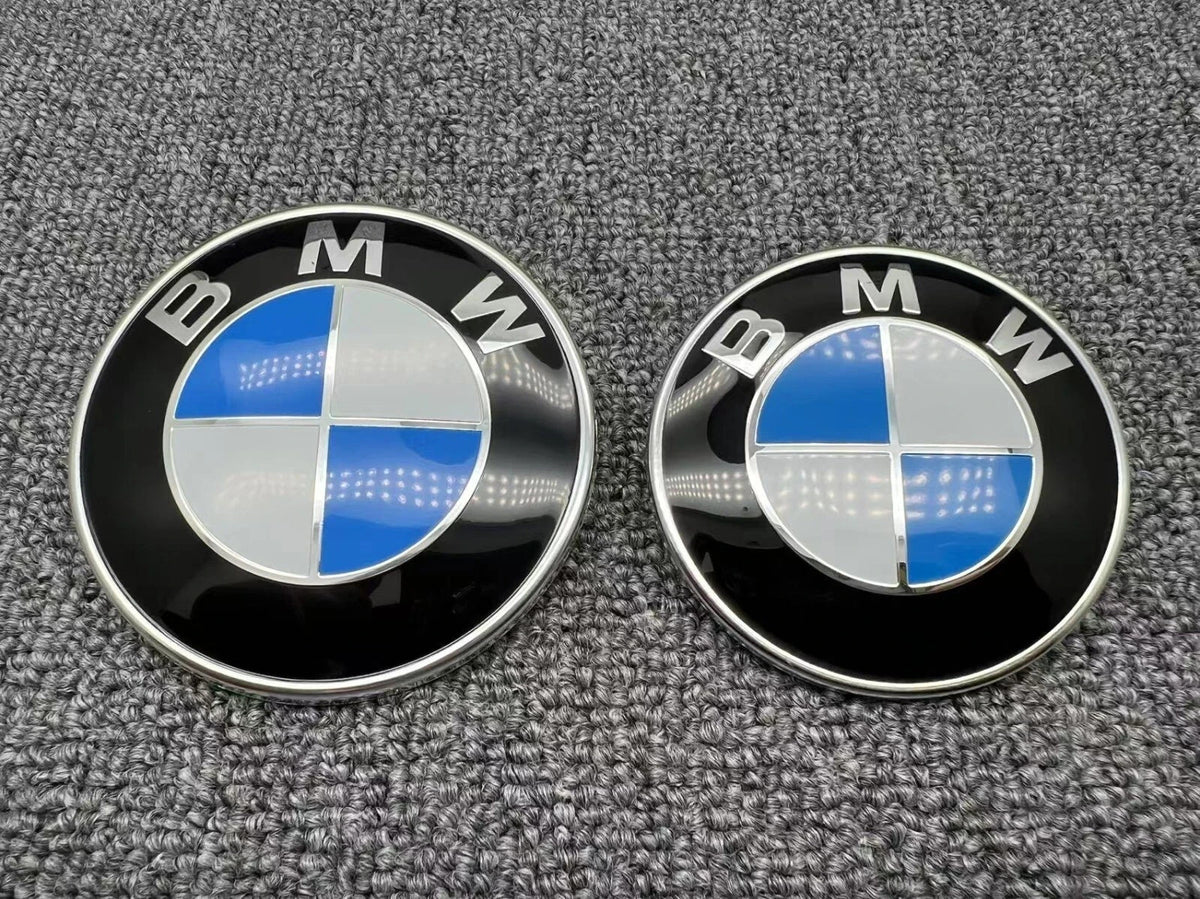 Replacement Emblem Badge for Vehicles - Blue & White – 82MM + 74MM