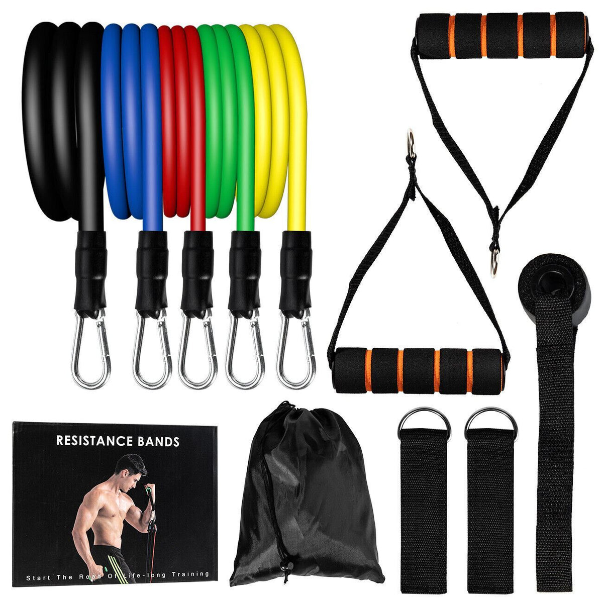 Resistance Band Set, 11 Pieces with Handles – Caldrene