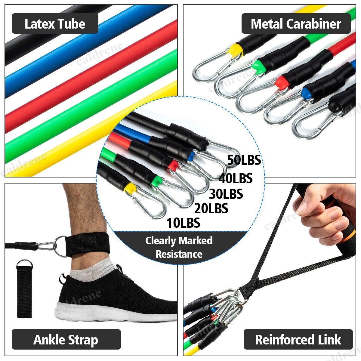 Resistance Band Set, 11 Pieces with Handles – view 4