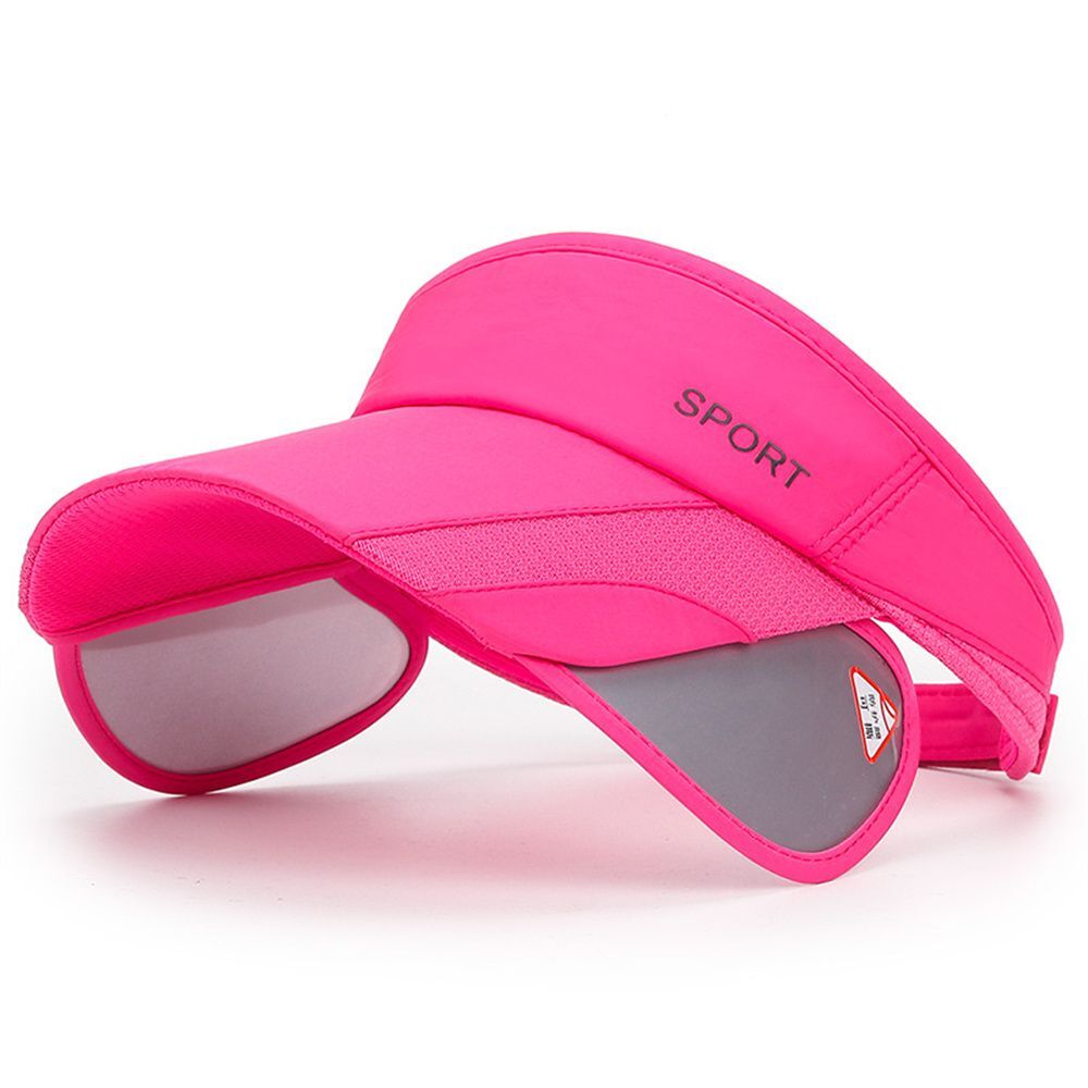 Retractable Brim Adjustable Sun Visor Hat for Outdoor Sports – rose red