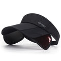 Retractable Brim Adjustable Sun Visor Hat for Outdoor Sports – black