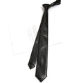 Retro PU Leather Narrow Necktie for Unisex – Black