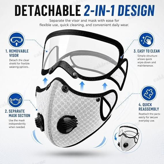Reusable Dust Mask with Adjustable Goggles and 10-Layer Filter – view 4