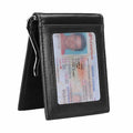 RFID Slim Bifold Leather Money Clip Wallet Front Pocket