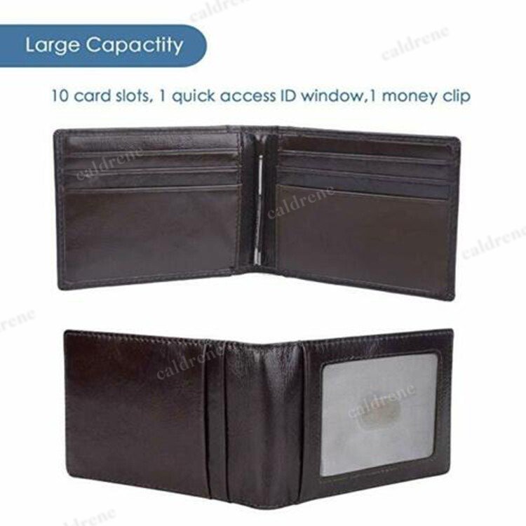 RFID Slim Bifold Leather Money Clip Wallet Front Pocket – view 4