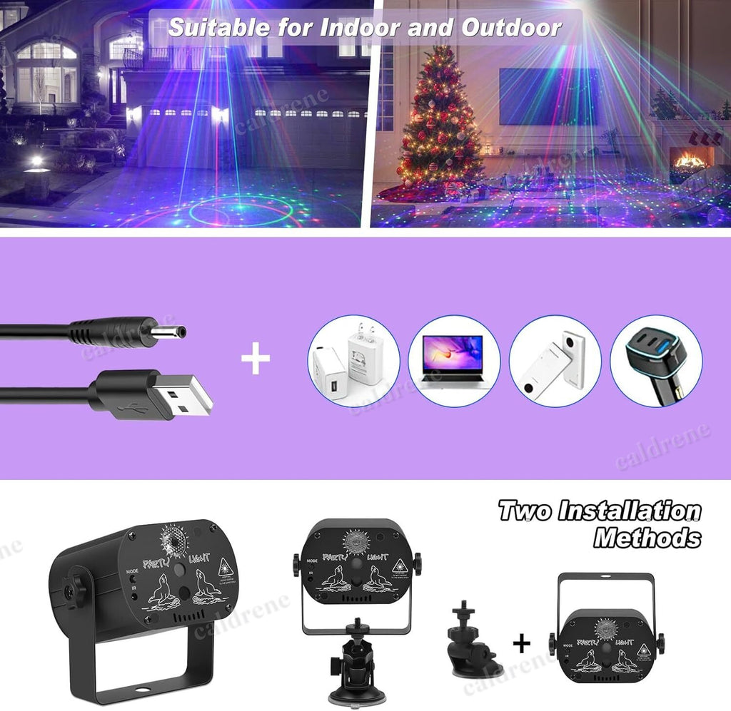 RGB LED Disco Party Laser Light Projector, Sound Activated – view 10
