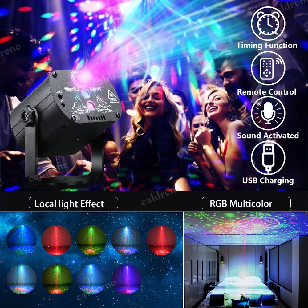 RGB LED Disco Party Laser Light Projector, Sound Activated – view 5