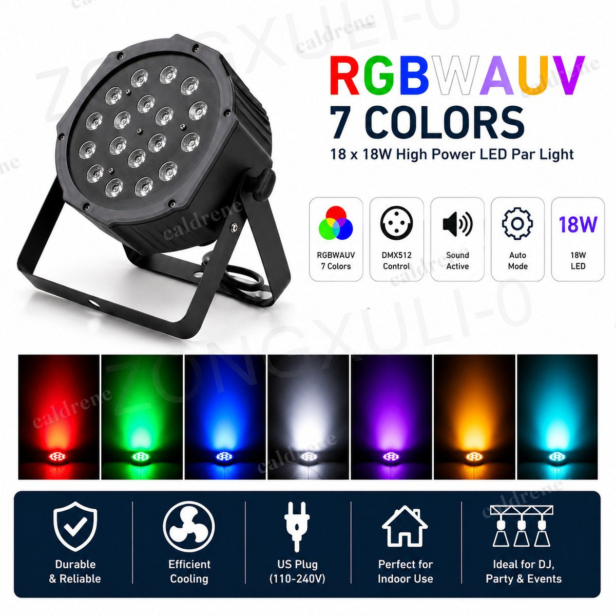 RGB LED Party Stage Light, Sound Activated – view 2