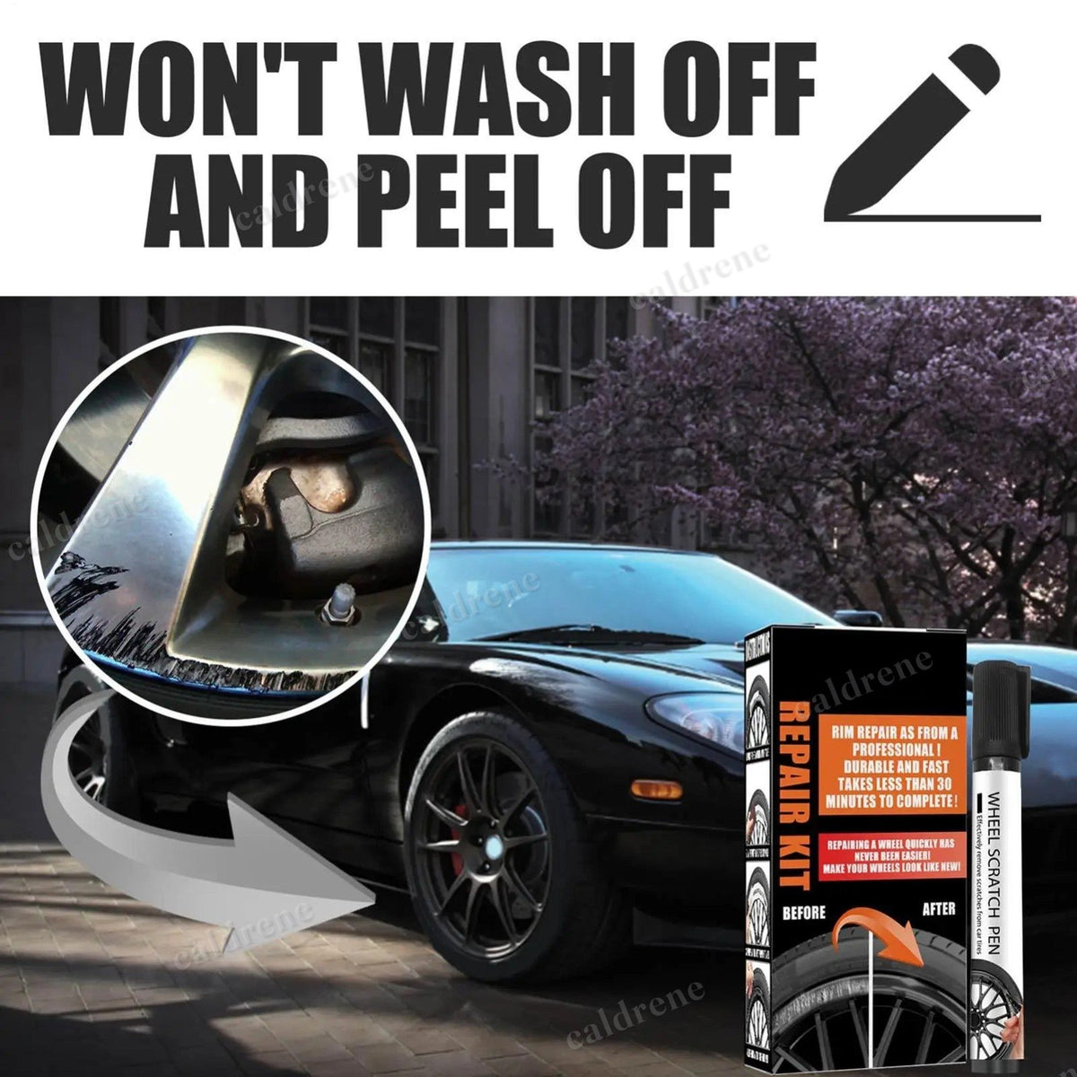 Rim Touch Up Paint for Quick Wheel Repair in Gloss Black – view 2