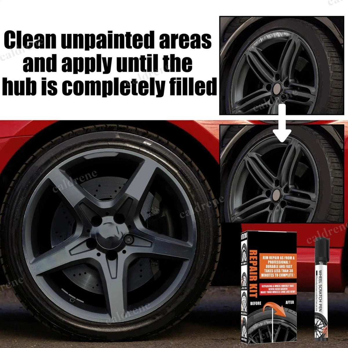 Rim Touch Up Paint for Quick Wheel Repair in Gloss Black – view 3