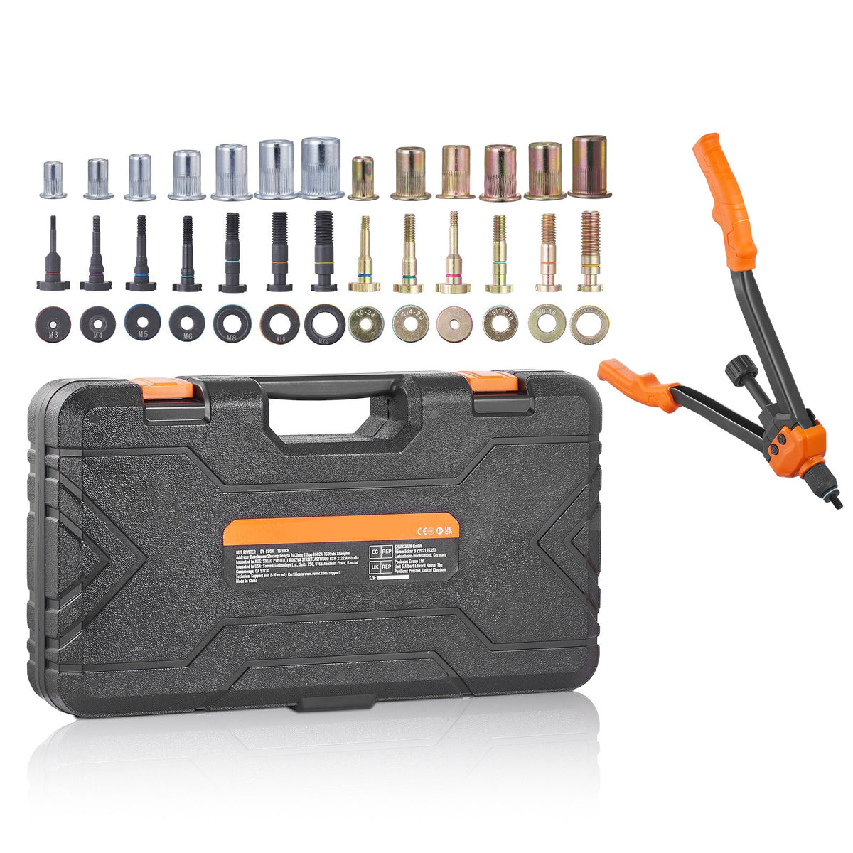 Rivet Nut Tool Kit with 186 Rivet Nuts