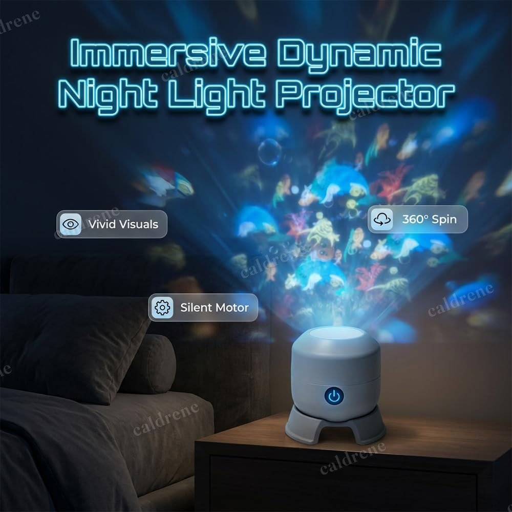 Rotating Snowflake Projector Light, Dimmable, USB Powered – view 2