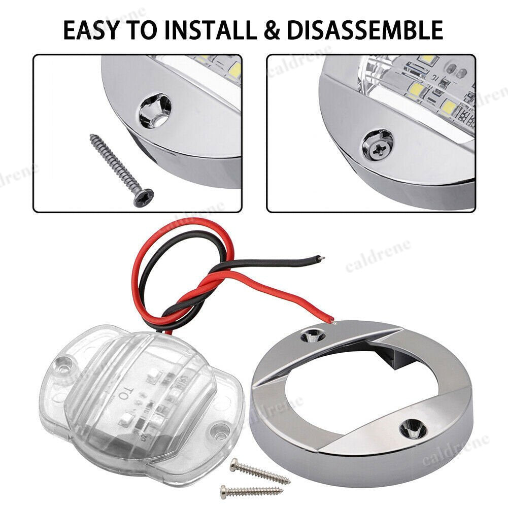 Round Marine Boat LED Stern Courtesy Lights Blue, 4 Pack – view 10
