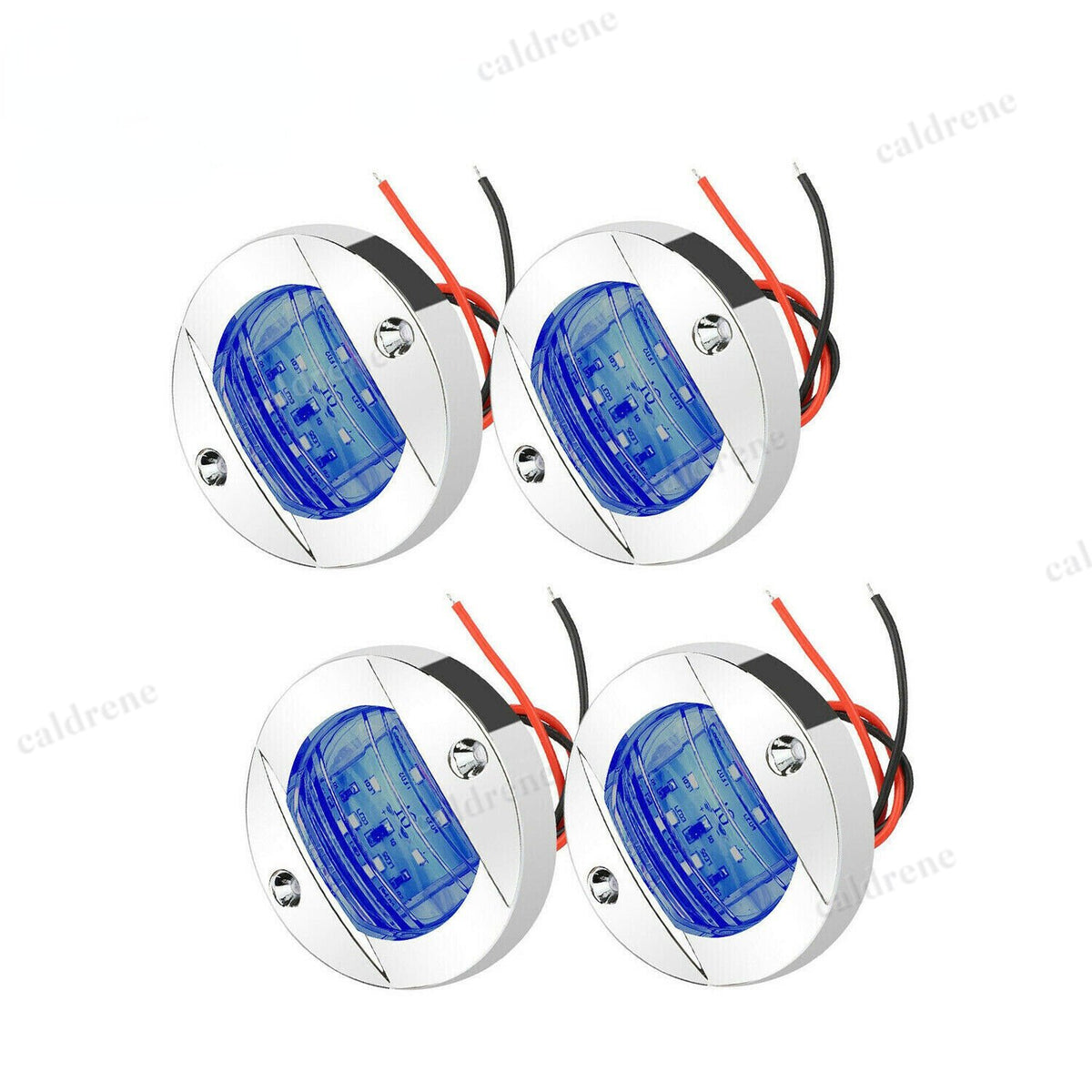 Round Marine Boat LED Stern Courtesy Lights Blue, 4 Pack – view 2