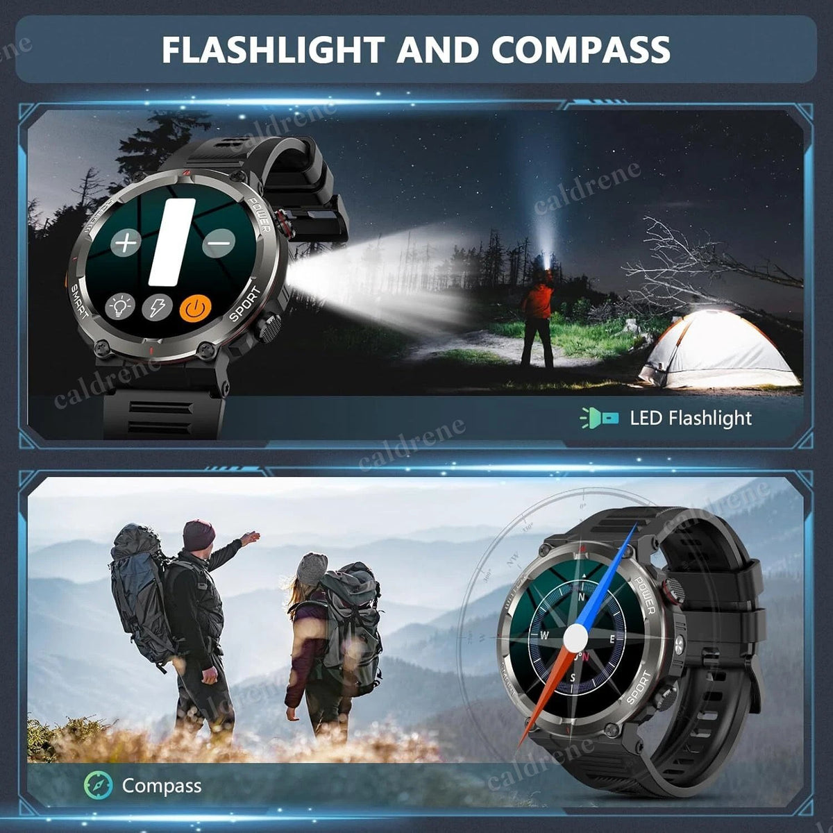 Rugged Military Smart Watch for Men with Fitness Tracker – view 2