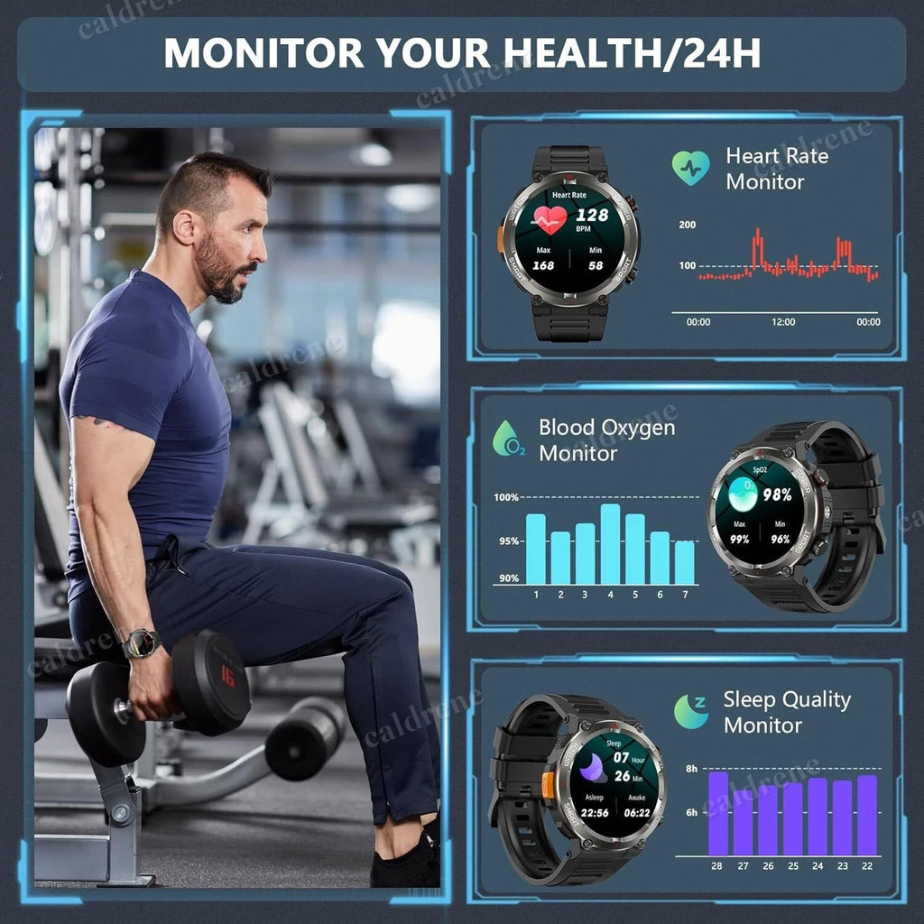 Rugged Military Smart Watch for Men with Fitness Tracker – view 4
